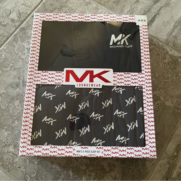 Michael Kors Loungewear Men’s 2-Piece Sleep Set, Navy Size M New in Box - Picture 2 of 7